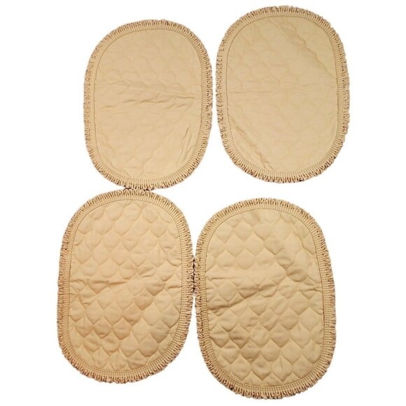 Vintage Ruffled Cloth Placemats Mustard Yellow Thanksgiving Autumn Fall Oval - Picture 2 of 6